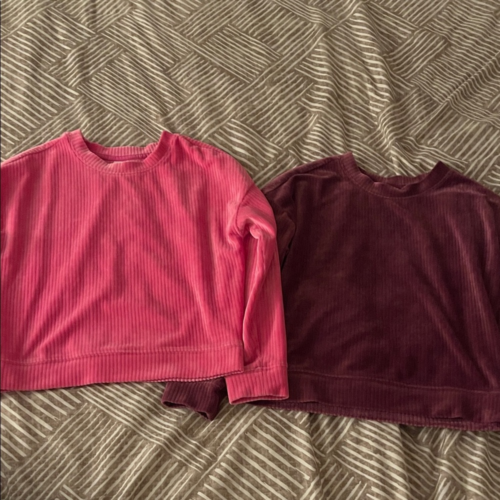Pink and Burgundy Ribbed Sweaters